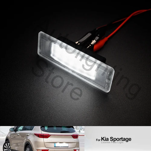 Imagen 2 del producto Luz Led blanca para matrícula de Kia Sportage, lámpara trasera Canbus, 2 piezas, 2017, 2018, 2019, 2020, 2021, 2022, Optima Soul, Cadenza