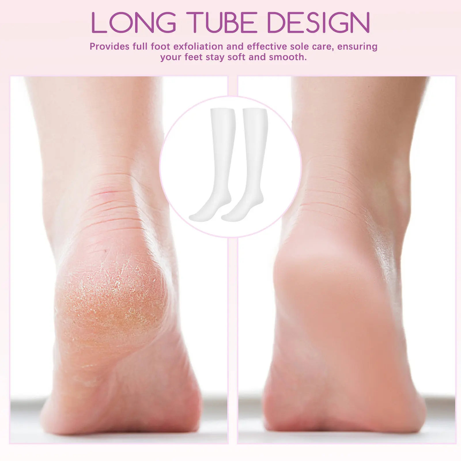 Long Moisturizing Socks Knee High Spa Socks for Men Women Dry Cracked Feet Overnight Repair Foot Care Soft Elastic Breathable view 5