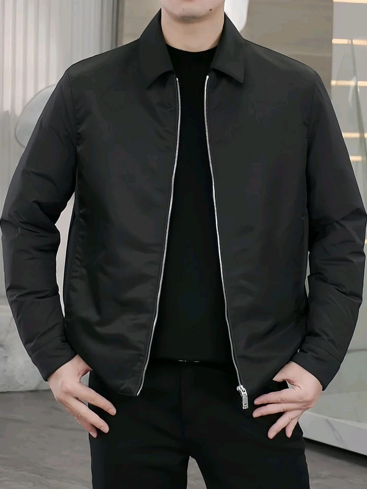 

Мужская осенне-зимняя куртка с верблюжьим пухом на гусином пуху, верхняя одежда, модная универсальная высококачественная удобная длинная рубашка-стойка...