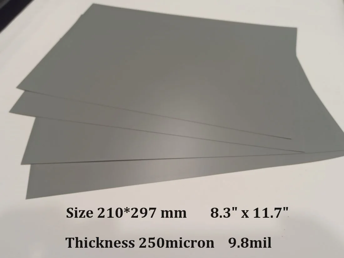 Size A4 Grey Plastic PVC Binding Cover Acetate Sheets Thickness 250micron 9.8mil