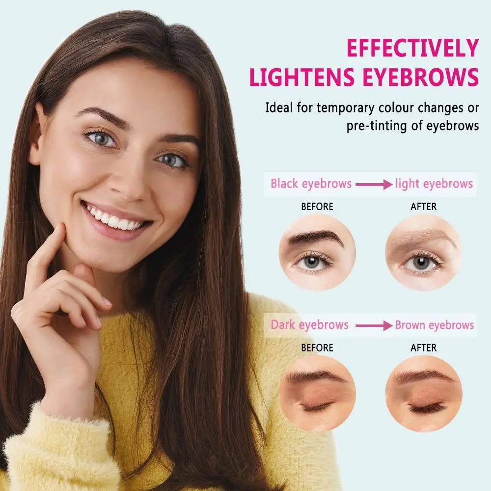 Kit de blanchiment des sourcils, 5 Applications, Kit de éclaircissement des sourcils facile à utiliser, crème éclaircissante rapide sans goutte