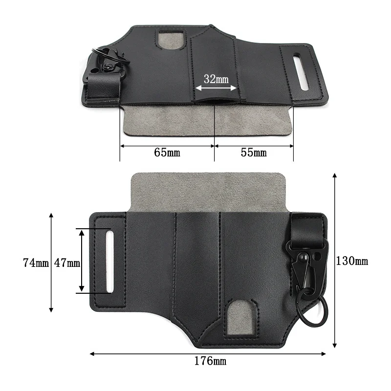 Tactical Multi Tool Belt Leather Bag Holster Outdoor Camping Portable Tool Storage Bag  Hunting Waist Leather Pocket