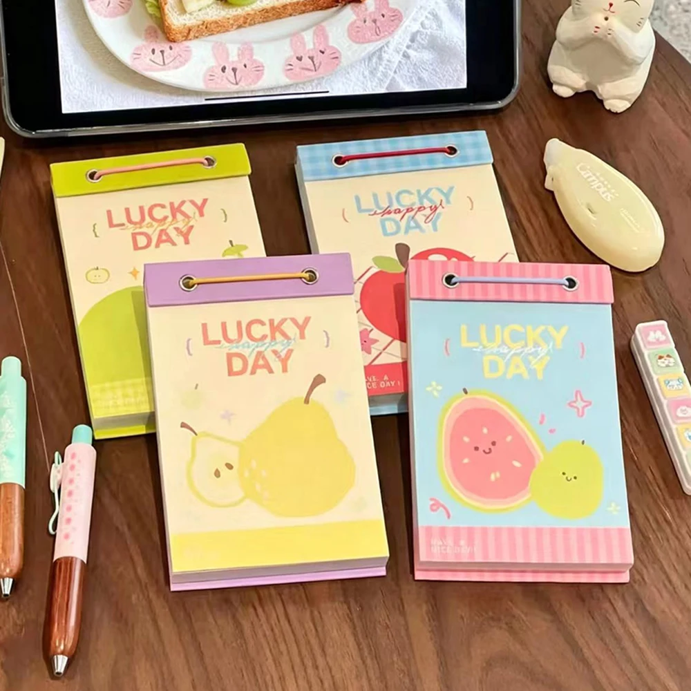 Adorable fruit based dopamine notebook, strap notebook, convenient color pages that can be torn off and recorded with notes