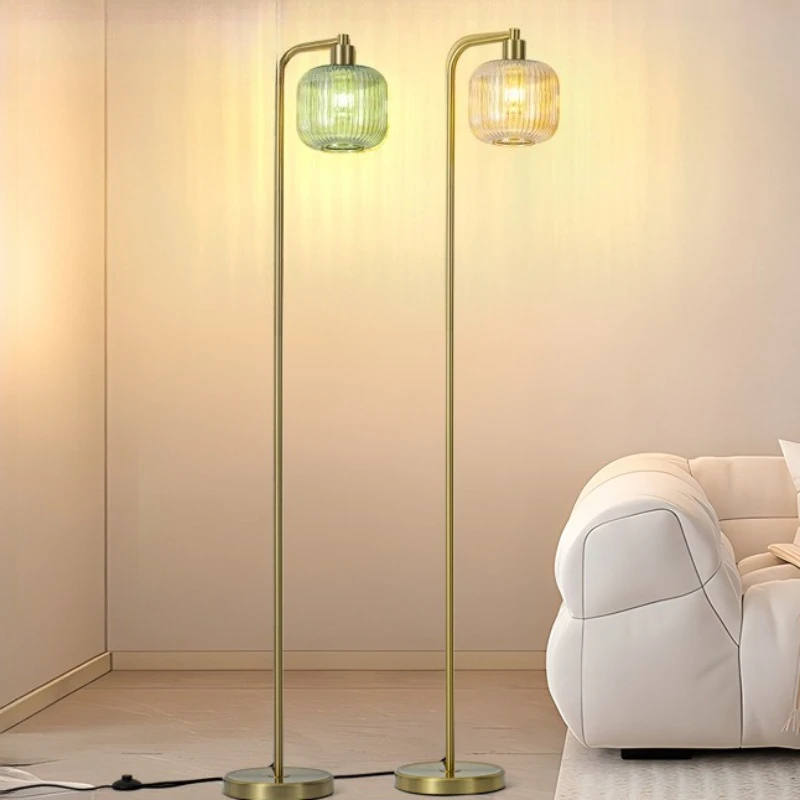 Iron Floor Lamp Dimmable Color Adjustable Floor Lamps Luxurious Minimalist Bedroom Lighting Light Electroplating Mood Lights