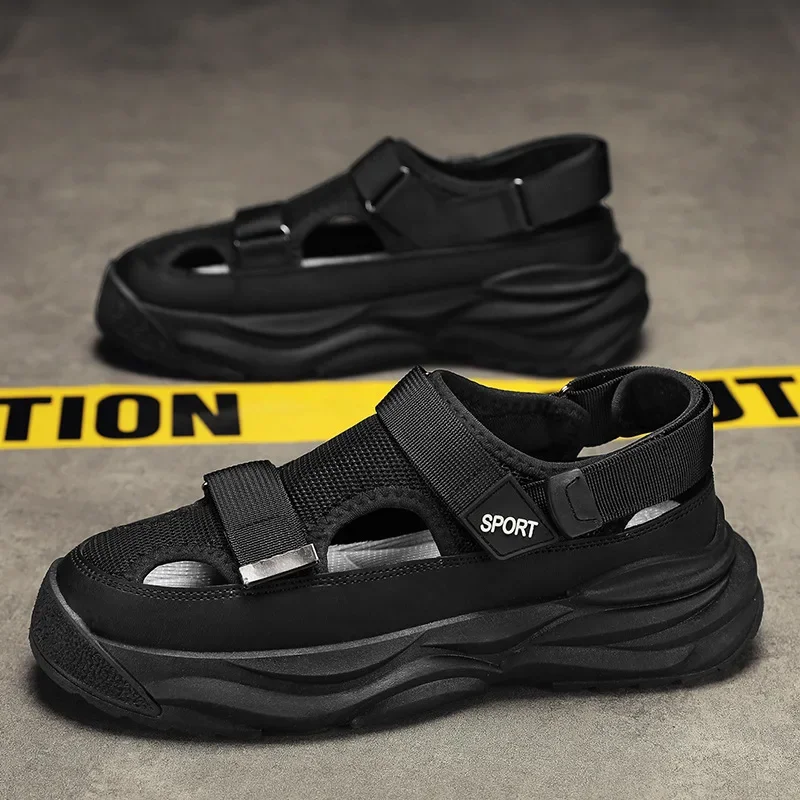 Chaussures creuses d'été pour hommes, sandales à la mode, chaussures de sport de plein air résistantes, confortables pour hommes