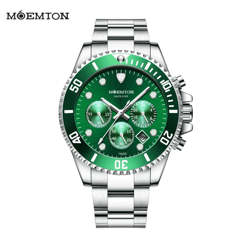 

MOEMTON Men's mechanical watch Steel band 3bar waterproof multi-functional fashion watch