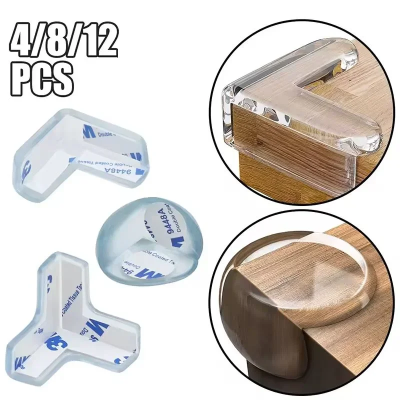 

4/8/10/12Pcs Baby Safety Silicone Protector Table Corner Edge Protection Cover Transparent Anti Collision Soft Guard Home Tool