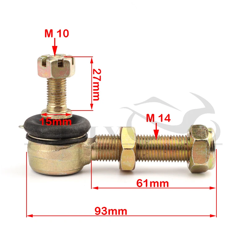 

M10 14X57MM Adjustable Ball Joint Kit Fits 50cc to 250cc Chinese Youth Bull ATV Quad 4 Wheel Universal Replacement Part