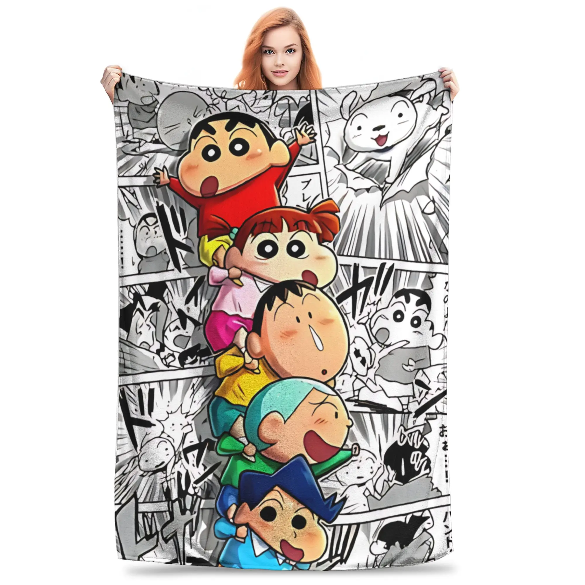 1PC Crayon Shin chan‌s  Winter Blankets for Adults Bedding Home Interior Sofa Knee
