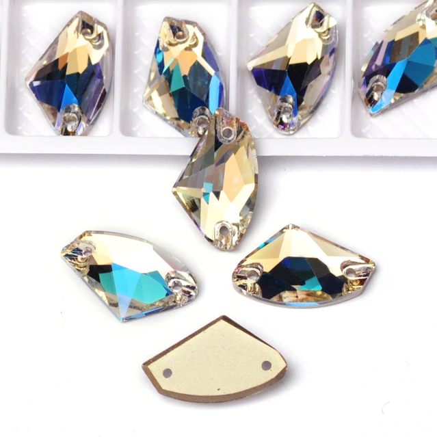 PUBRILEX Großhandel K9 Glas Galaktische Aufnähsteine Flache Rückseite Nähsteine DIY Zubehör Kristall Strass für Handarbeiten – Detail 7