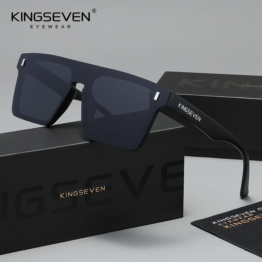 KINGSEVEN Modische, hochwertige randlose Sonnenbrille mit UV400-Polarisation für Outdoor-Radfahren, Wandern, Herren/Damen-Brillen