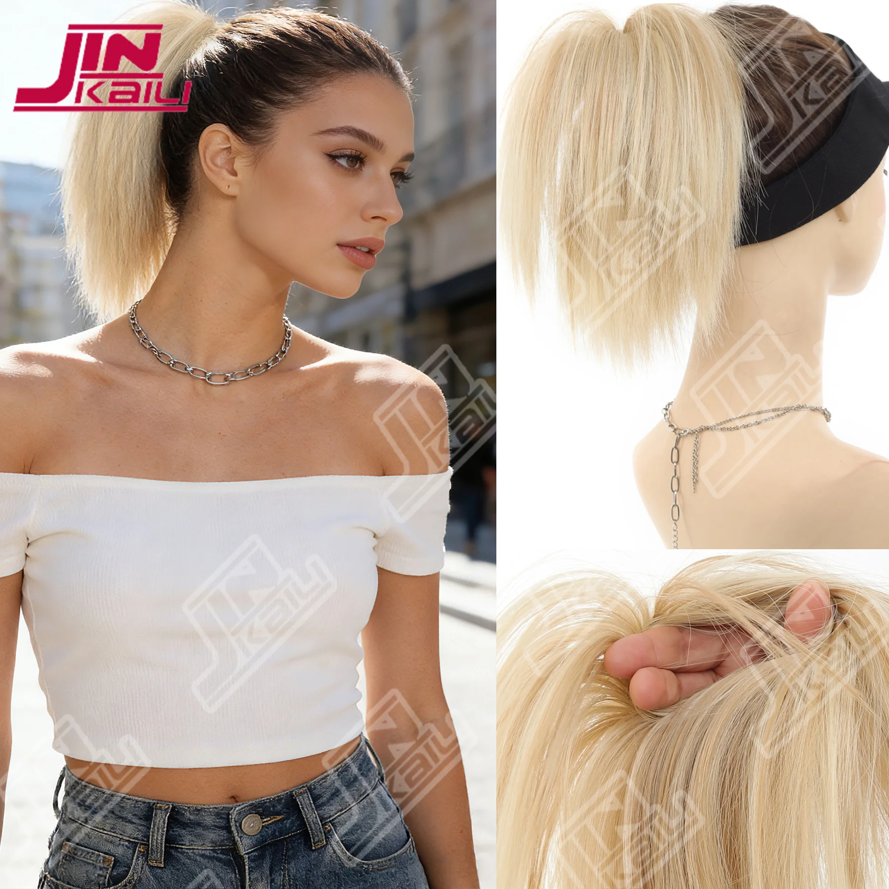 

Накладка для прически «пучок» из синтетических волос, короткий хвост, блонд, коричневый, неструктурированный, пушистый, на резинке