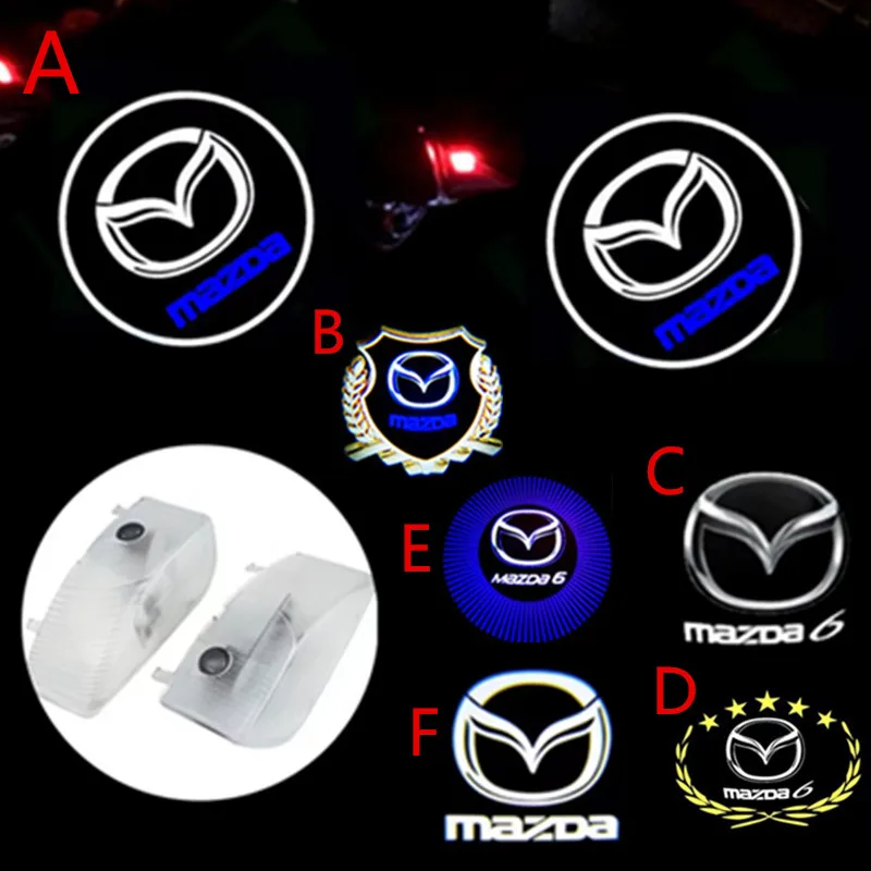 

For MAZDA ATENZA 6 8 MAZDA6 RX8 CX9 RUIYI MAZDA8 MPV LED Car Door Badge Light Projector Courtesy Shadow Welcome Lamp Accessories