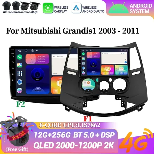 アンドロイド 14 カーラジオナビゲーションワイヤレス Bluetooth Carplay 4 グラム GPS マルチメディアヘッドユニット画面三菱 Grandis1 2003-2011