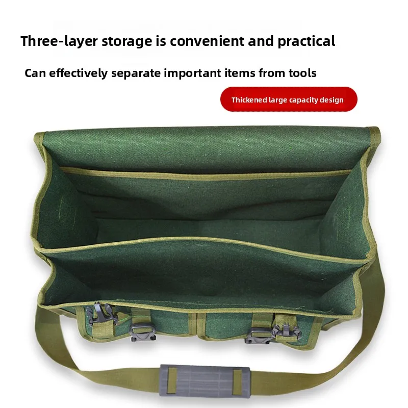 Double-layer kit, thickened canvas, multi-functional oblique span storage bag