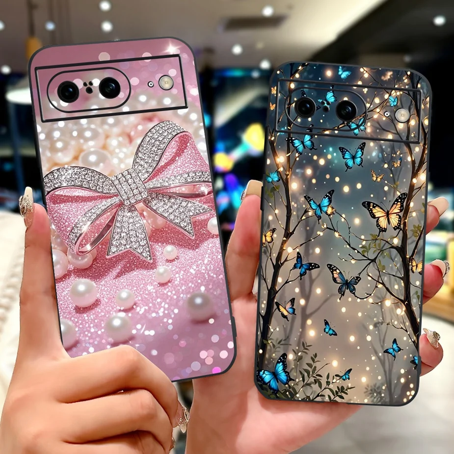 حافظة لهاتف جوجل بيكسل 8 برو Pixel8A غطاء مطلي على الموضة الفاخرة حافظة هاتف ناعمة من البولي يوريثان لهاتف جوجل بيكسل 8A Pixel8 Pro Fundas Coque