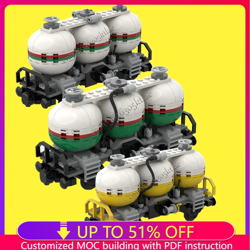 

NEW 152PCS MOC City Shell Octan Rail Tanker Car wagon trains model DIY creative ideas technology Child Toy Assembly Puzzle Gift