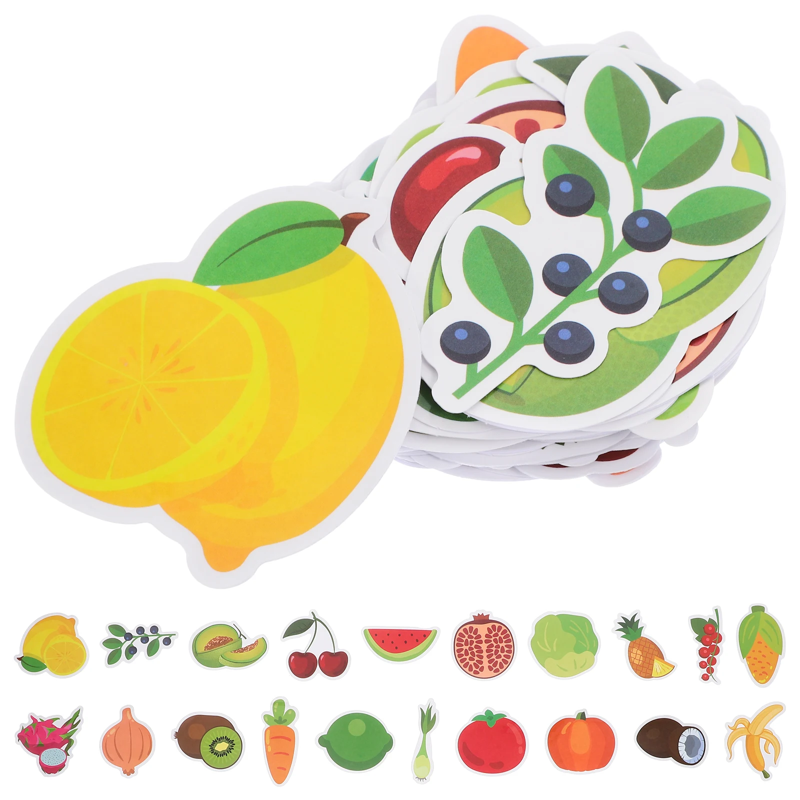 

50Pcs Cartoon Fruit Vegetable Stickers Kids Educational Reading Scrapbooking Classroom Decor Food Refrigerator Wall Stickers