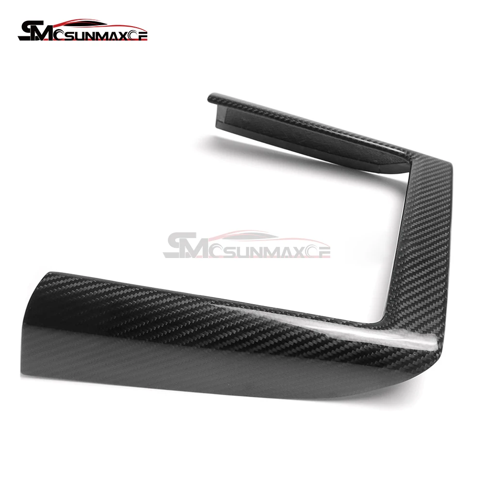 ل تسلا نموذج 3 هايلاند 2024 ألياف الكربون الحقيقية الداخلية إطار شحن لاسلكي الديكور غطاء اكسسوارات السيارات