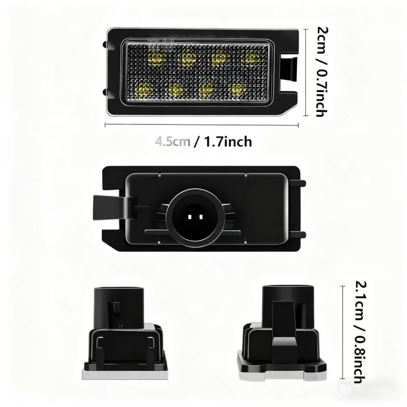 2 قطعة لوحة ترخيص ضوء 12 فولت LED رقم مصباح إشارة الأبيض لمازيراتي ليفانتي 2017 2018 2019 2020 أضواء لوحة ترخيص Led