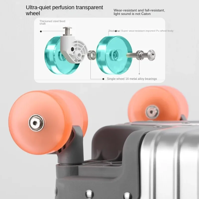 Bunnyfly 20/24/28 بوصة حقيبة سفر جميع الألومنيوم المتداول الأمتعة الصعود صندوق حقيبة تروللي بعجلات تحمل على الأمتعة #6