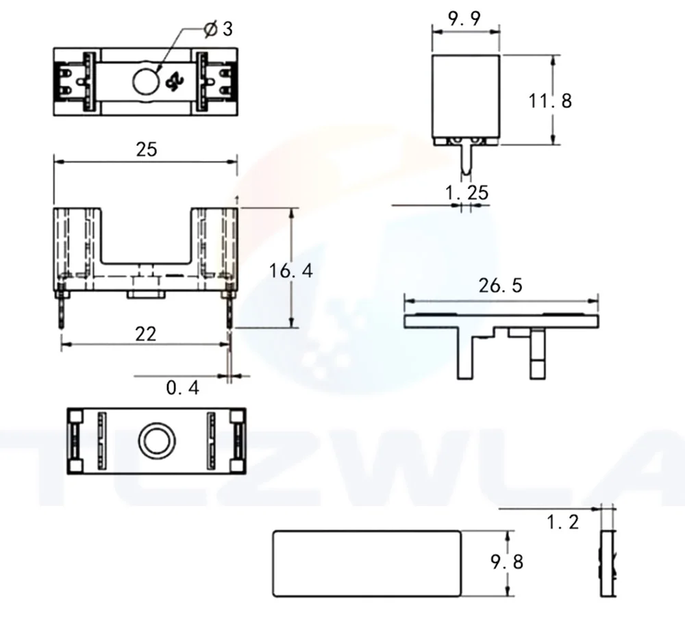 10PCS 5X20MM Fuse Holder PCB Welded Plate Fuse Holder 5*20 Black Fuse Box MF563 4A 250V With Cover