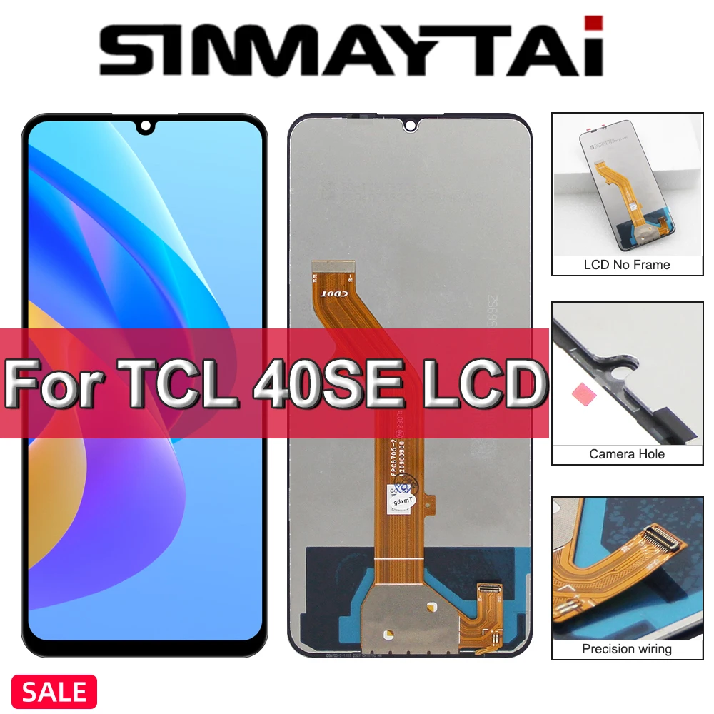 Pantalla LCD de 6,75 pulgadas para TCL 40 SE 40SE con Digitalizador de pantalla táctil montaje completo para reemplazo de pantalla TCL T610 T610K T610P