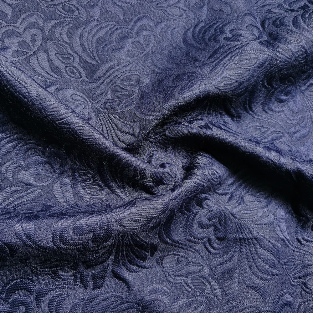 100cm*145cm Navy Blue Butterfly Embossed Fabric Thick 3D Jacquard Upholstery Material