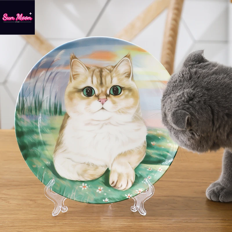 

Creative Cute Cat Tableware Bone Porcelain Plate Animal Restaurant Plate Ceramic Western Food Plate Steak Dessert Plate Gift Art