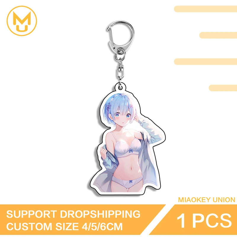 Rem Alluring Enchanting Bikini Waifu Pendant Keychain Fancy Ingenious Anime Jewelry Accessories Gifts Chic Unique Funny Props