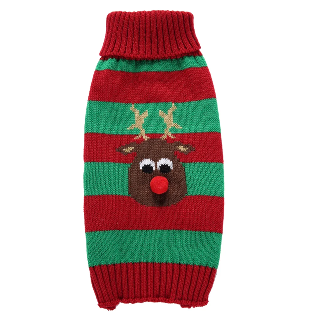 

Dog Sweater Christmas Clothes Red Green Size Xl Warm New Year Pet Costume Fashion Stripe for Puppy Outdoor Activities