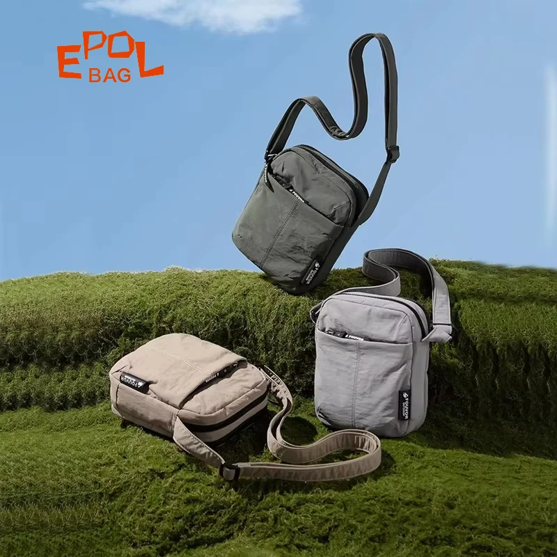 

EPOL Women Crossbody Bag Slightly Wrinkled Easy-clean Casual Shoulder Bag Adjustable Strap Practical Female Shopper Bag 3043-13