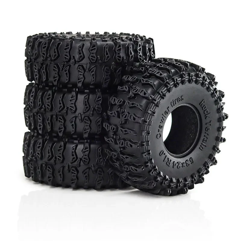 4pcs 63mm 1.0" Soft Rubber Wheel Tire for 1/18 1/24 RC Crawler Car TRX4M SCX24 AX24 Upgrade Parts Accessories