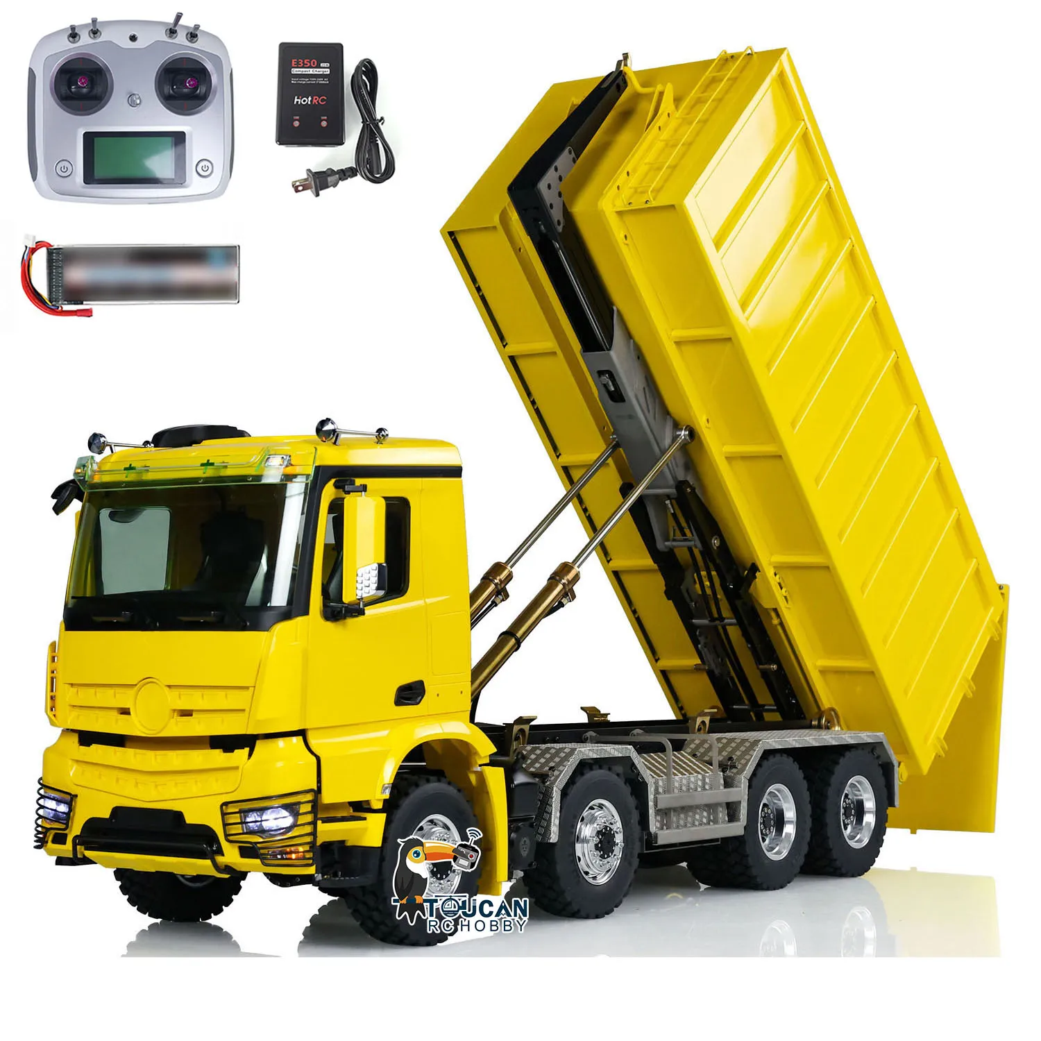 DIY Toy RTR LESU 8x8 1/14 RC Hydraulic Dump Truck Roll On/Off Metal Waste Bin Tipper K3363 Car Model Light Sound For BoyTHZH1755