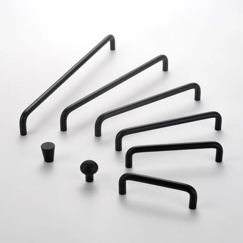 U-shaped kitchen cabinet handles black and gold dual-color multiple sizes cabinet door and drawer furniture handles