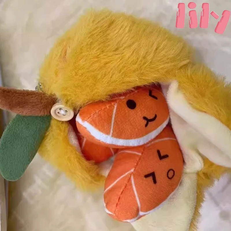 Kreative Plüschtiere Dekompression Orange Anhänger Plüschtier Schlüsselanhänger Anhänger Rucksack Hängende Dekoration Auto Innenanhänger