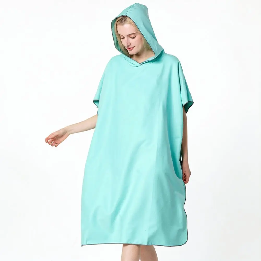 Portable Hooded Wearable Bath Towel Microfiber Super Absorbent Quick Dry Beach Robe For Swimming Gym Surfing Sauna Bathing