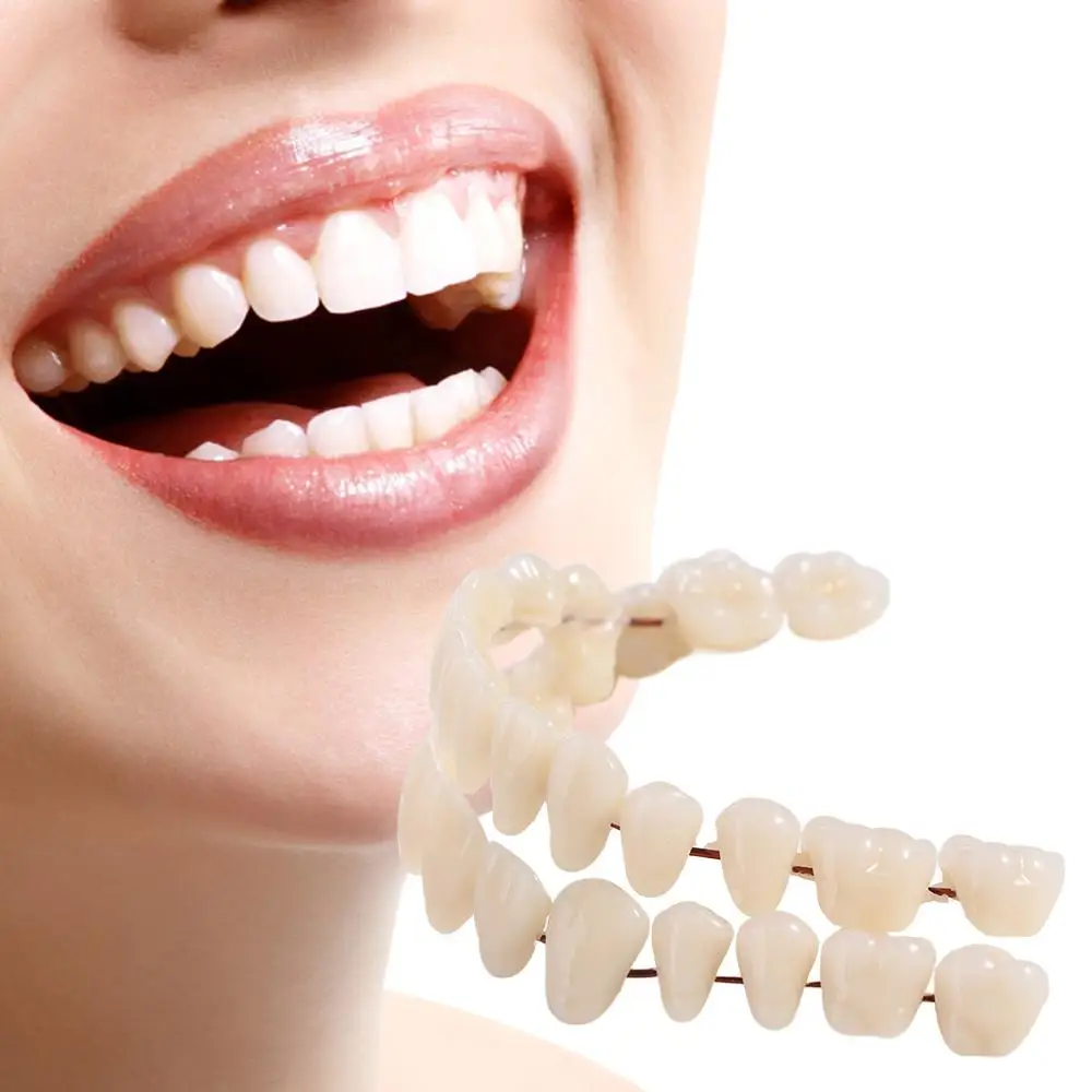 

28 Pcs Resin Denture False Teeth Make Your Own Improve Smile Dental Teeth Teaching Model Firm Top and Bottom Fake Teeth