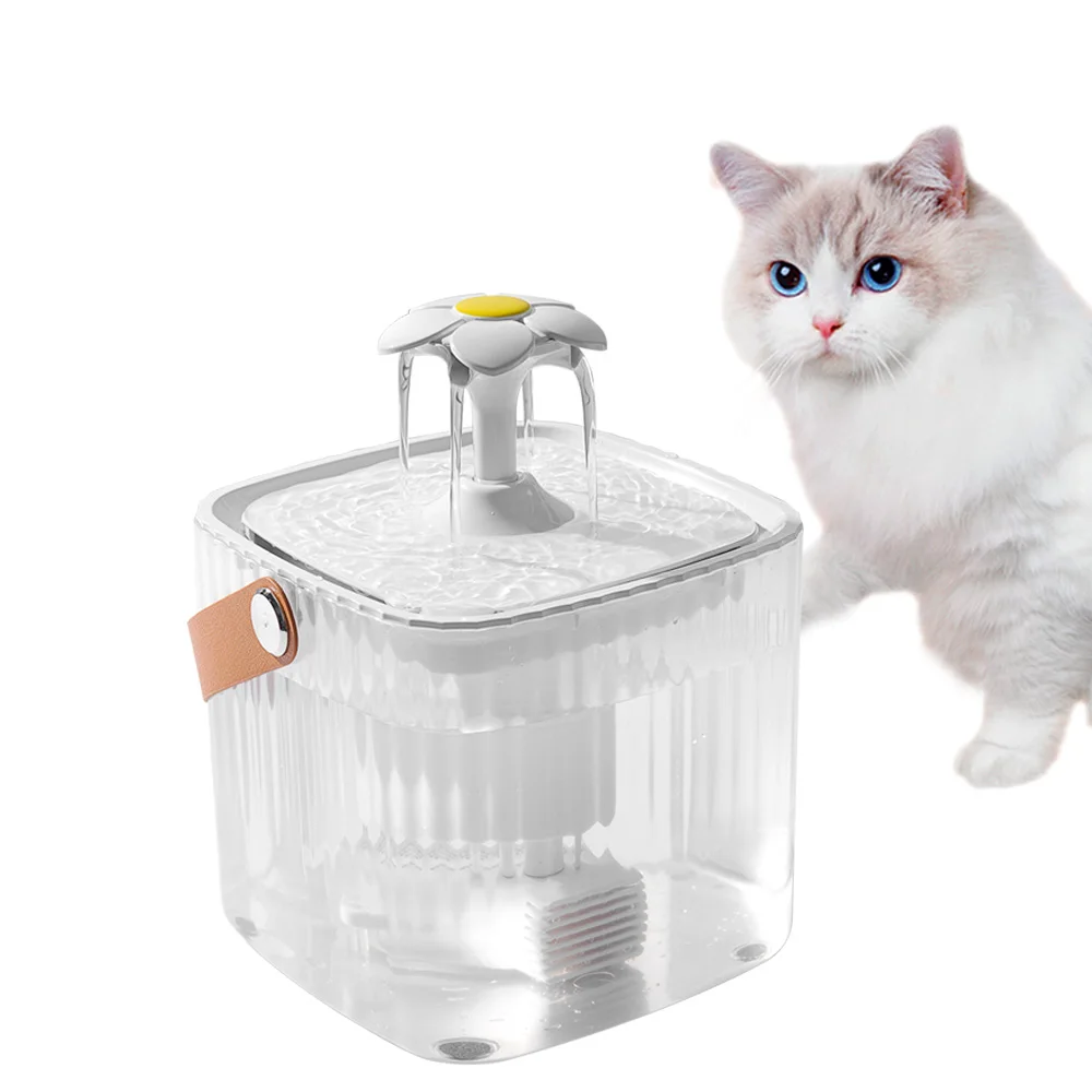 Transparent Cat Fountain Pet Dispenser Portable Pet Water Fountain Auto-Power-off Water Automatic Water Dispenser Cat Products