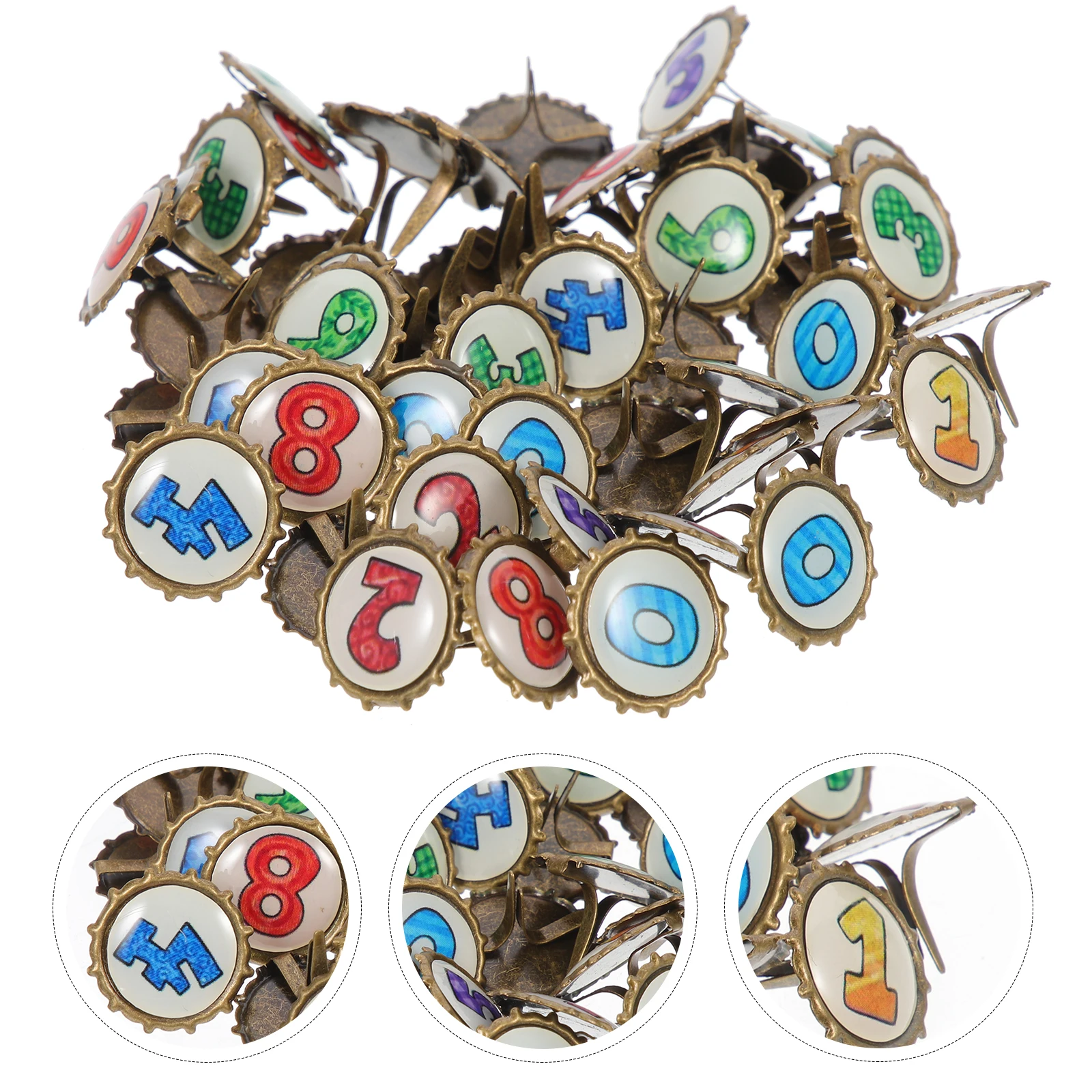 100pcs Colored Two legged Nails DIY Mini Claw Brads Craft Beads Scrapbooking Paper Metal Art Supplies Wedding Projects