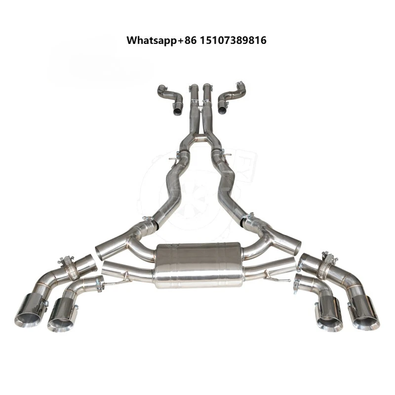 

For M8 Gran Coupe 4-door F93 S63 4.4TT Stainless Steel Exhaust Valved Muffler Catback with Tips