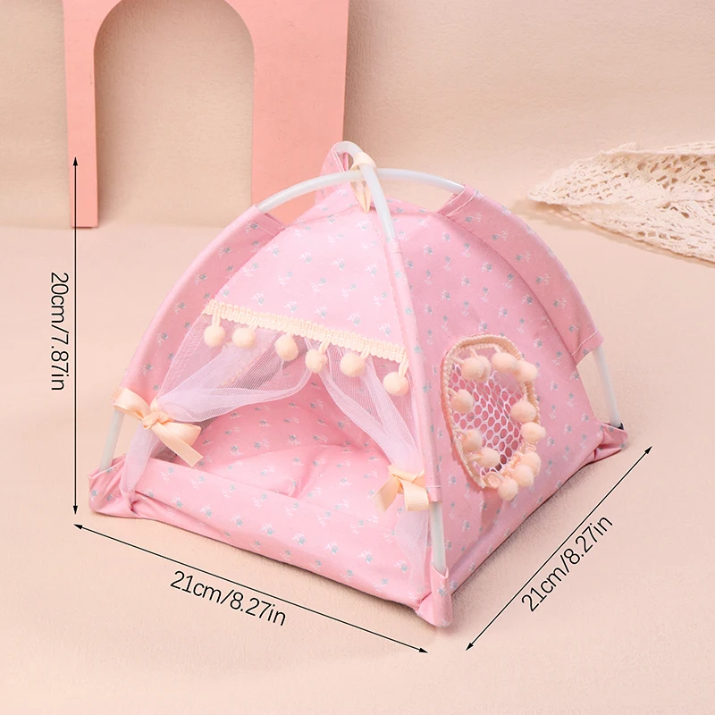 1:12 Dollhouse Simulation Pink Tent Model Mini Doll Travel Camping Decoration Toys Micro Scene Construction Photo Props