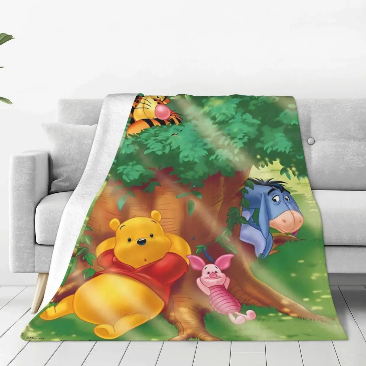 Winnie The Pooh Blanket Quality Soft Throw Blanket Spring Students Bedroom Graphic Bedspread