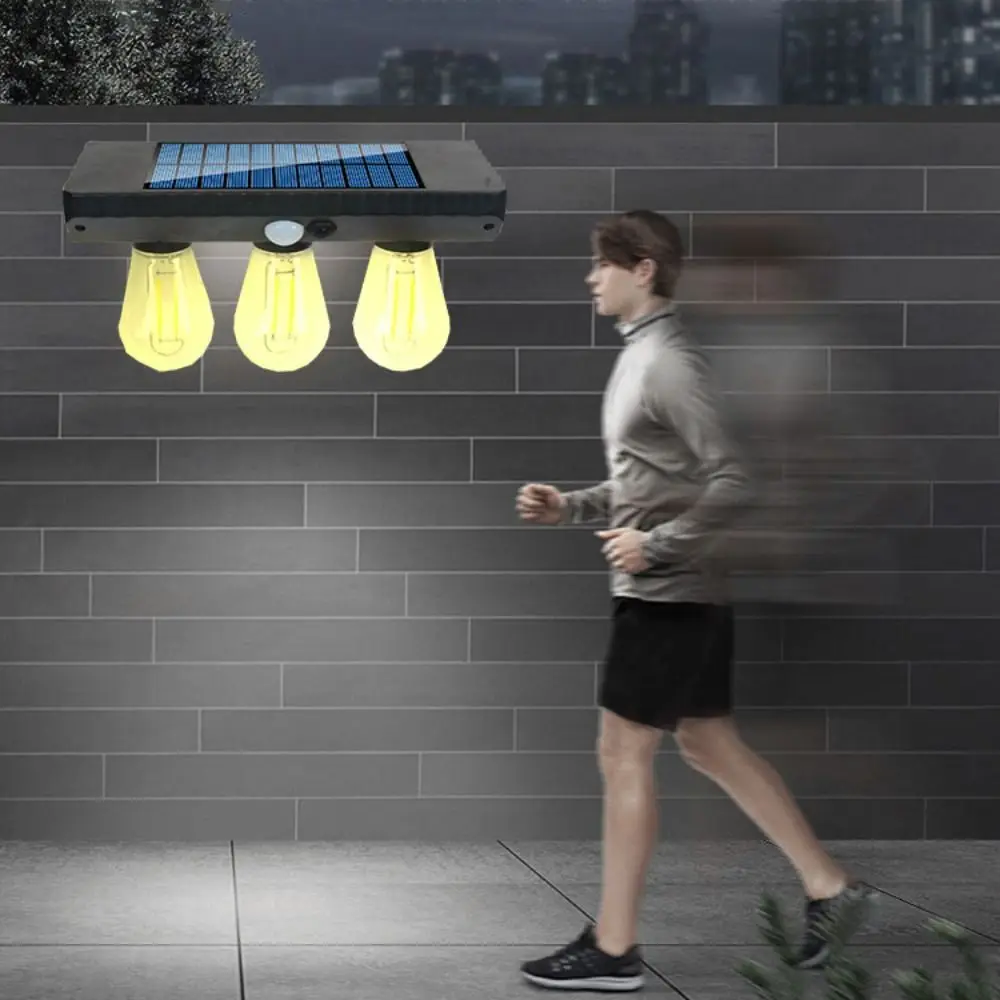 

3 Lighting Modes Solar Lights Motion Sensor Waterproof Outdoor Wall Light Tungsten Wire Easy To Install LED Lamp Corridor