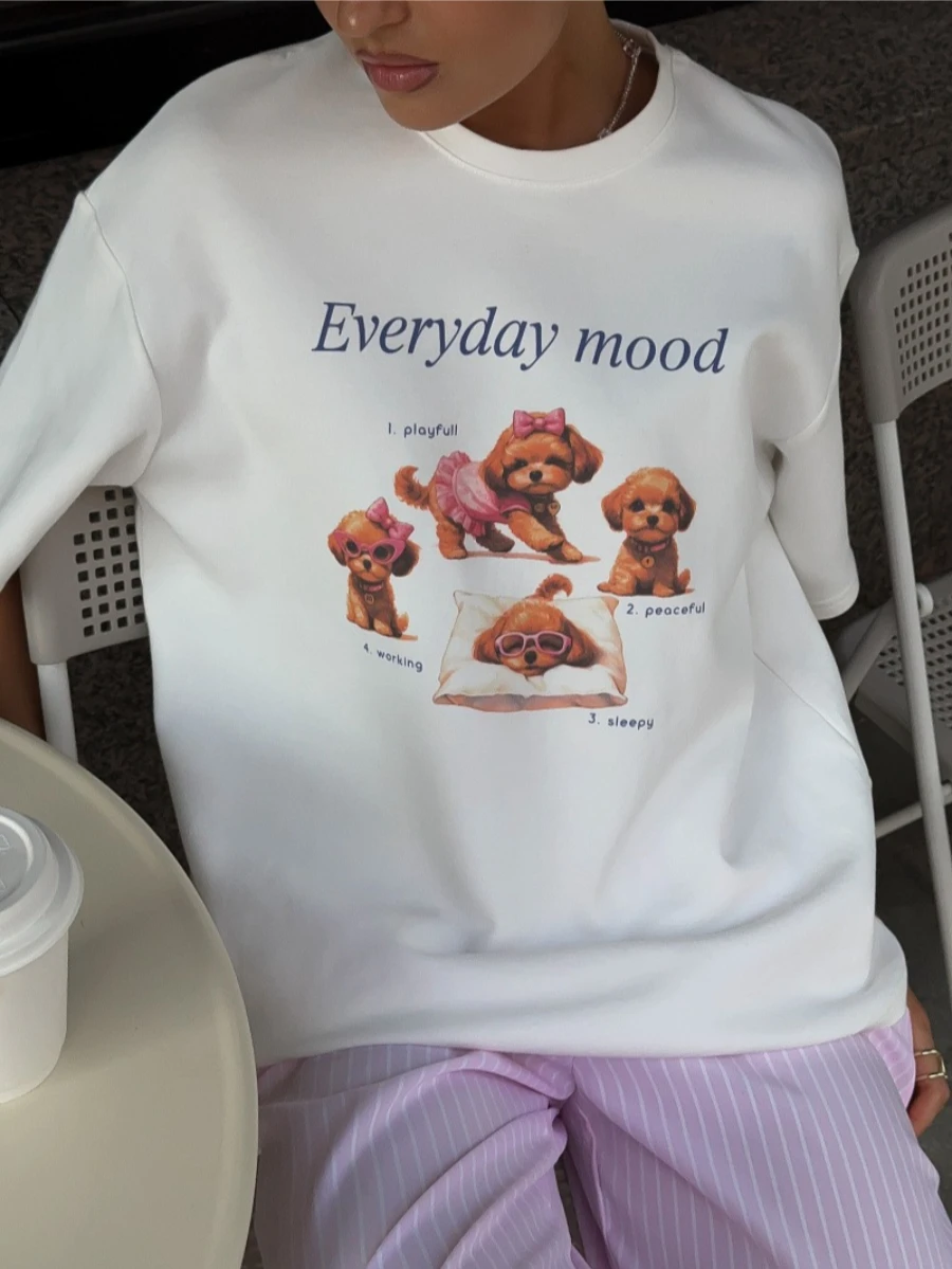 

100% Cotton Summer New Flower Printed T-Shirt Women's Fashionable O-Neck Loose Short Sleeved Female Casual Top Tees