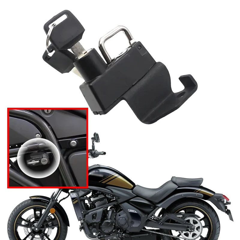 

Motorcycle Accessories Anti-theft Security Alloy Helmet Lock Mount Hook with Fit For Kawasaki VN650 Vulcan S650 2015-2019 2018
