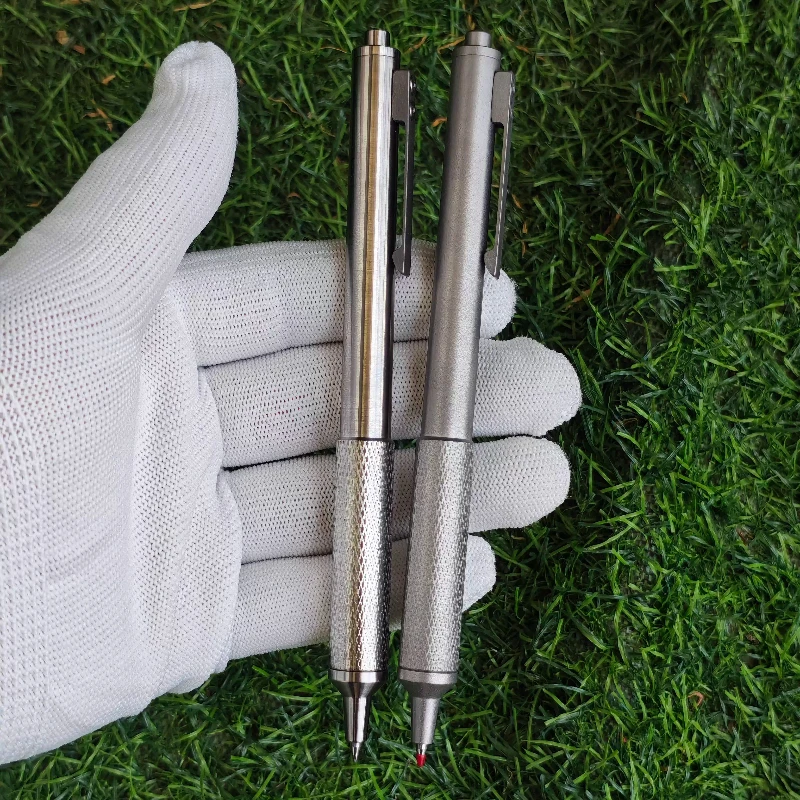 

BLAOYE Titanium Alloy Lightweight Press Gel Pens Sandblasting Anti Slip Stone Office Washing Black 0.7mm Pen Core Ballpoint Pens