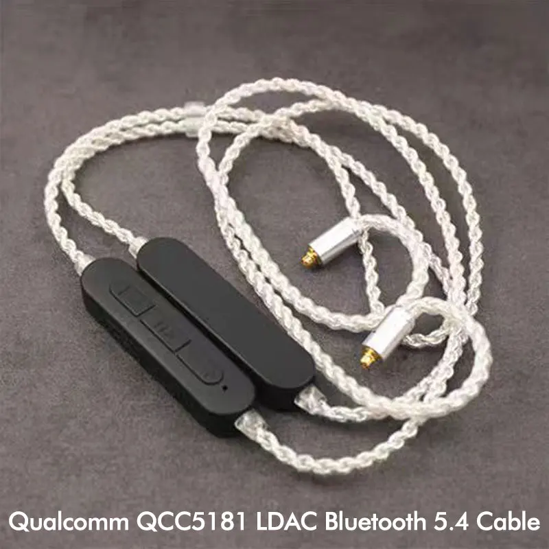 QCC5181 Bluetooth V5.4 Upgrade Cable 2Pin/MMCX/QDC Straight/Earhook Style LDAC/aptX Lossless/AAC Protocol Wireless HD Mic IEM