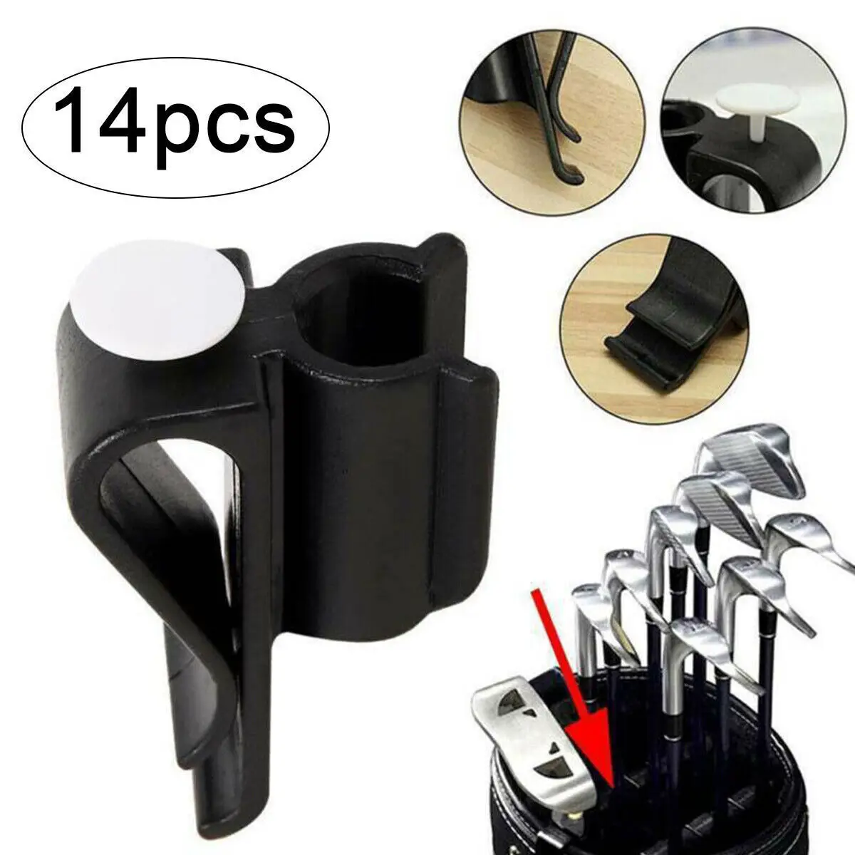 14X Bag Clamp Durable Golf Club Putter Clips Holder With Ball Markers Kit+