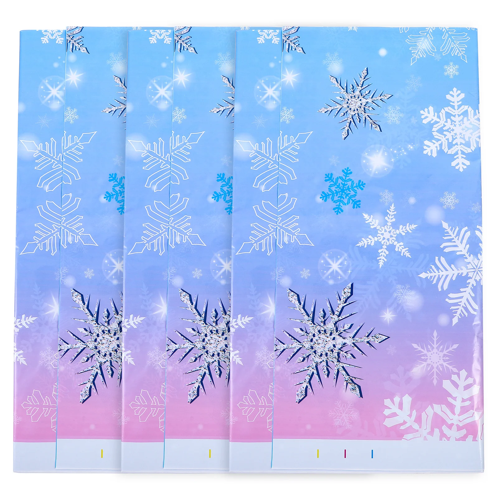 

3pcs Snowflake Tablecloth Plastic Table Cover For Birthday Party Festival Decorative Print Reusable Party Supplies